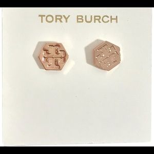 tory burch hex logo earrings